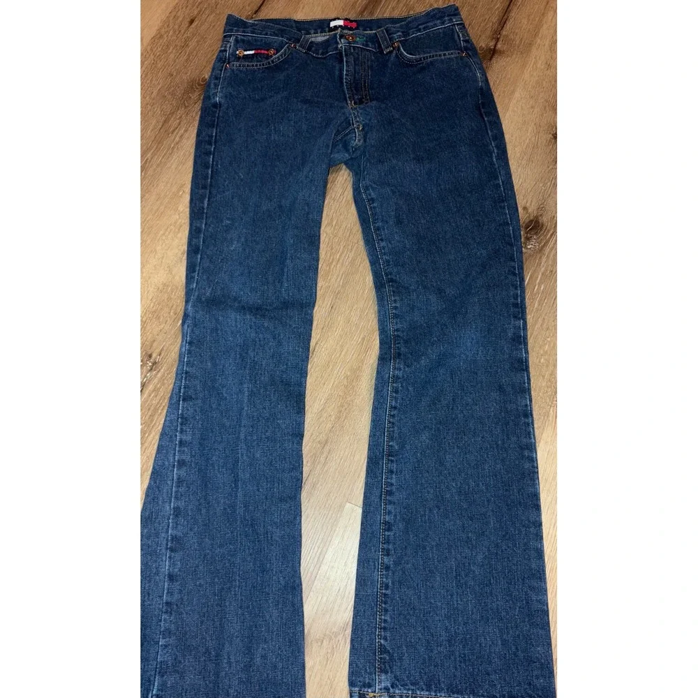Tommy Jeans Women's Flare Leg Dark Wash Denim Jeans‎ Trendy Vintage Size 5/31